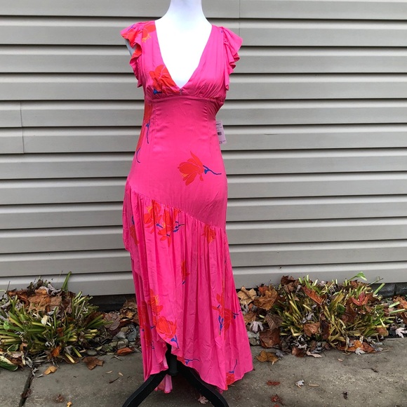 NWT Free People Pink She's A Waterfall Maxi Dress - Picture 7 of 10